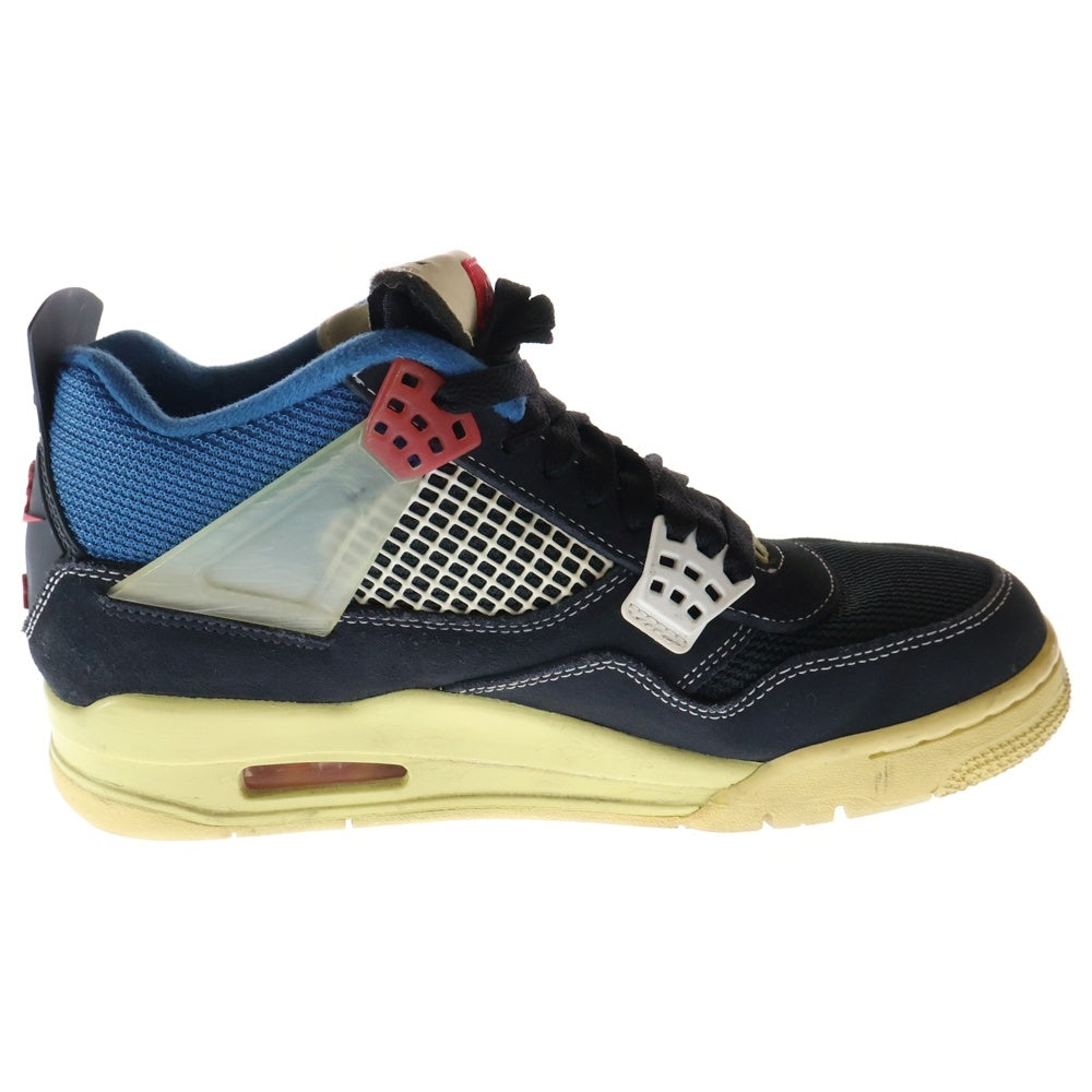 NIKE(ナイキ) ×UNION AIR JORDAN 4 OFF-NOIR DC9533-001 ユニオン エアジョーダン4 ローカットスニーカー ブラック/ブルー US7.5/25.5cm