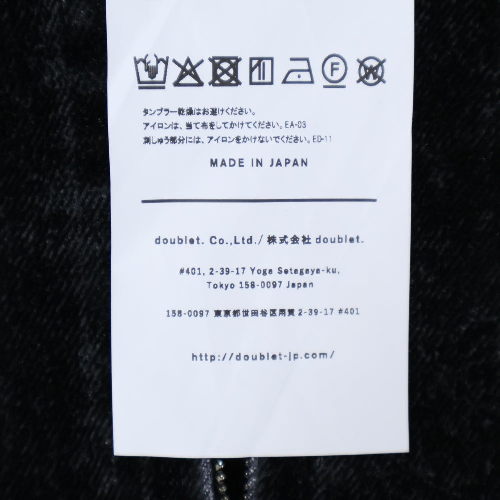 doublet(ダブレット) 25AW FLOCKED DEINM SOUVENIR JACKET スーベニア デニムジャケット 25AW20BL237 ブラック