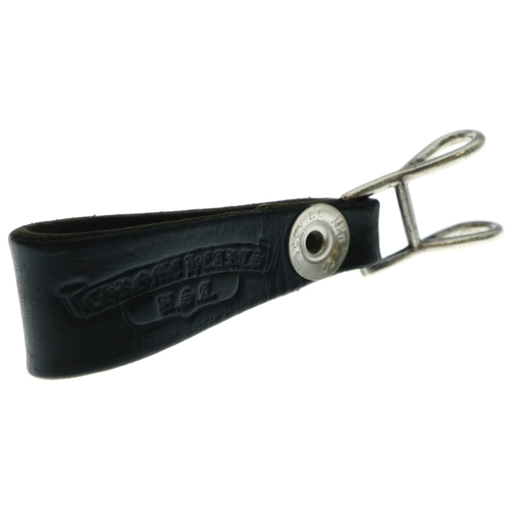 CHROME HEARTS(クロムハーツ) BELT LOOP クロスボールボタンレザーベルトループ シルバー/ブラック BCA397