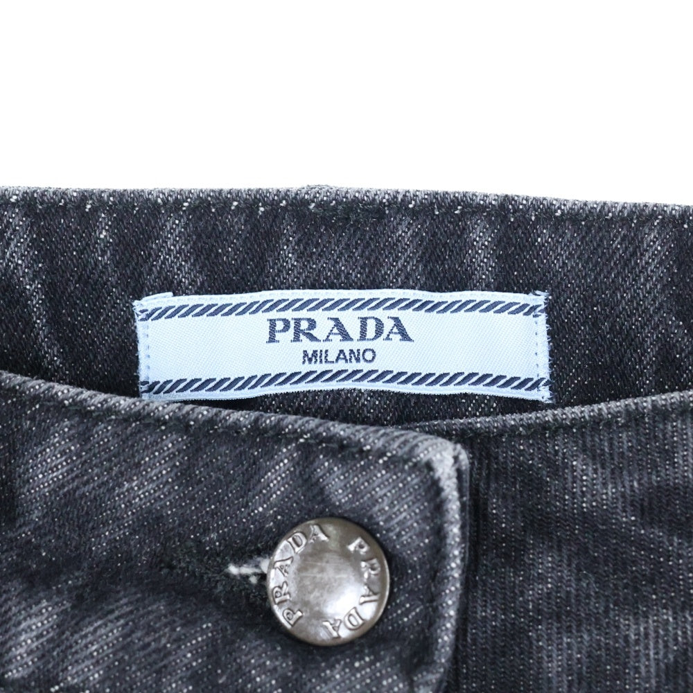 PRADA(プラダ) トライアングル ロゴ バギーデニム パンツ ブラック GFP482 S222 109N
