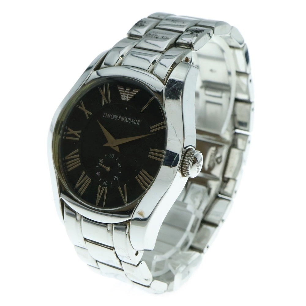 EMPORIO ARMANI(エンポリオアルマーニ) スモールセコンド クオーツ 腕時計 黒文字盤 ブラック/シルバー AR-0680