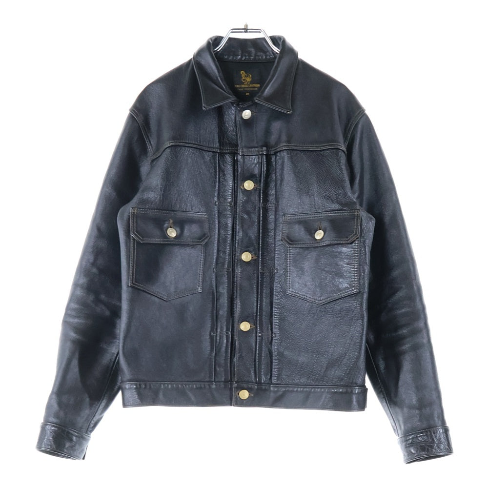 FINE CREEK LEATHERS(ファインクリークレザーズ) Virginia Beach バージニアビーチ シングルライダースジャケット 馬革 ブラック