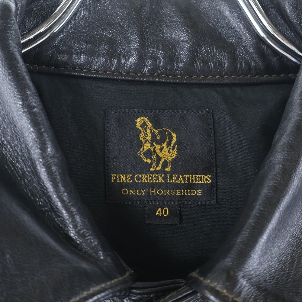 FINE CREEK LEATHERS(ファインクリークレザーズ) Virginia Beach バージニアビーチ シングルライダースジャケット 馬革 ブラック
