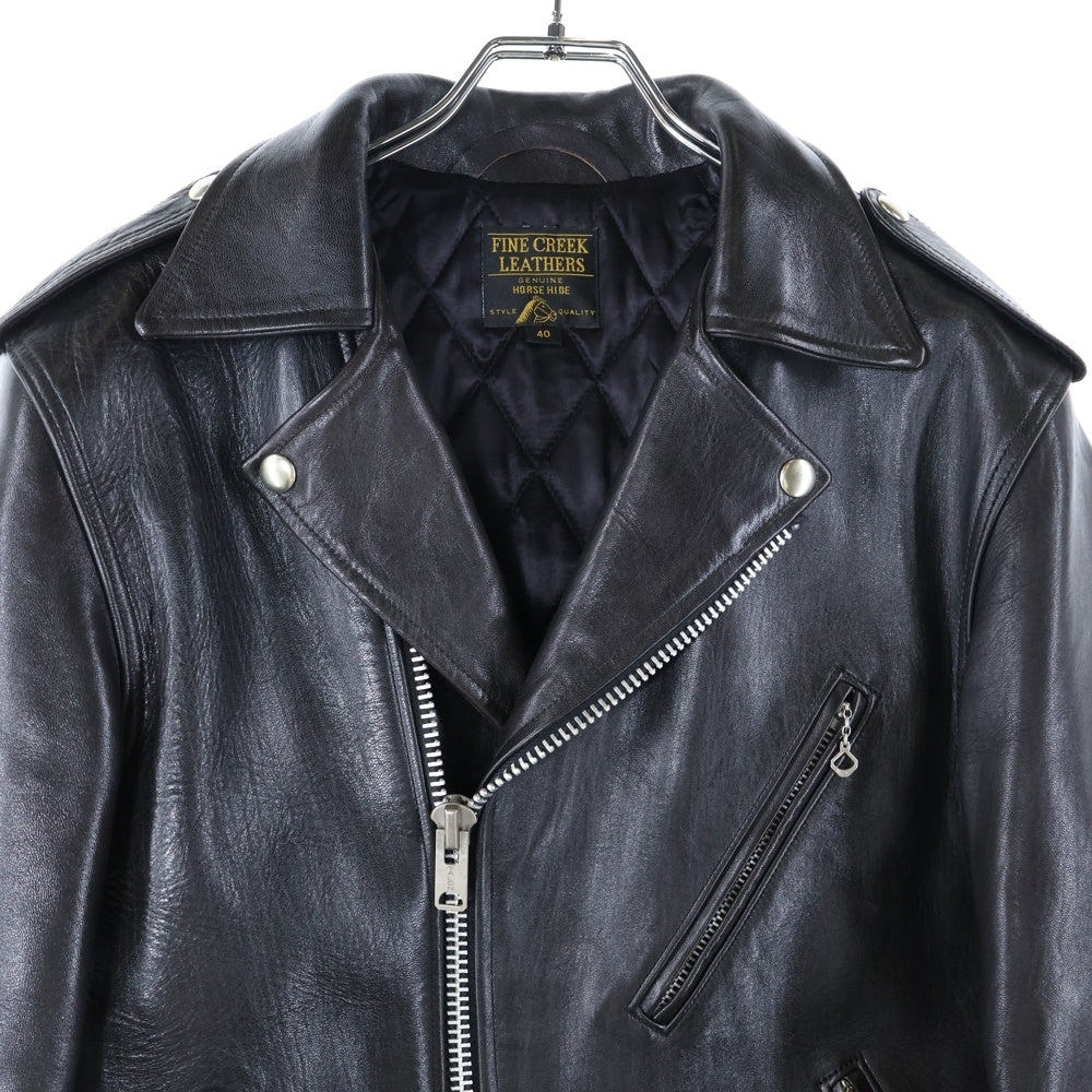 FINE CREEK LEATHERS(ファインクリークレザーズ) Leon The Nostar レオンザノースター ダブルライダースジャケット 馬革 ブラック