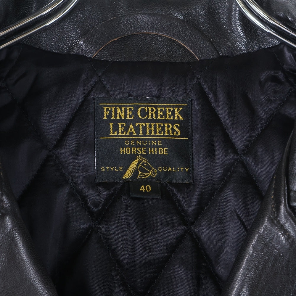FINE CREEK LEATHERS(ファインクリークレザーズ) Leon The Nostar レオンザノースター ダブルライダースジャケット 馬革 ブラック