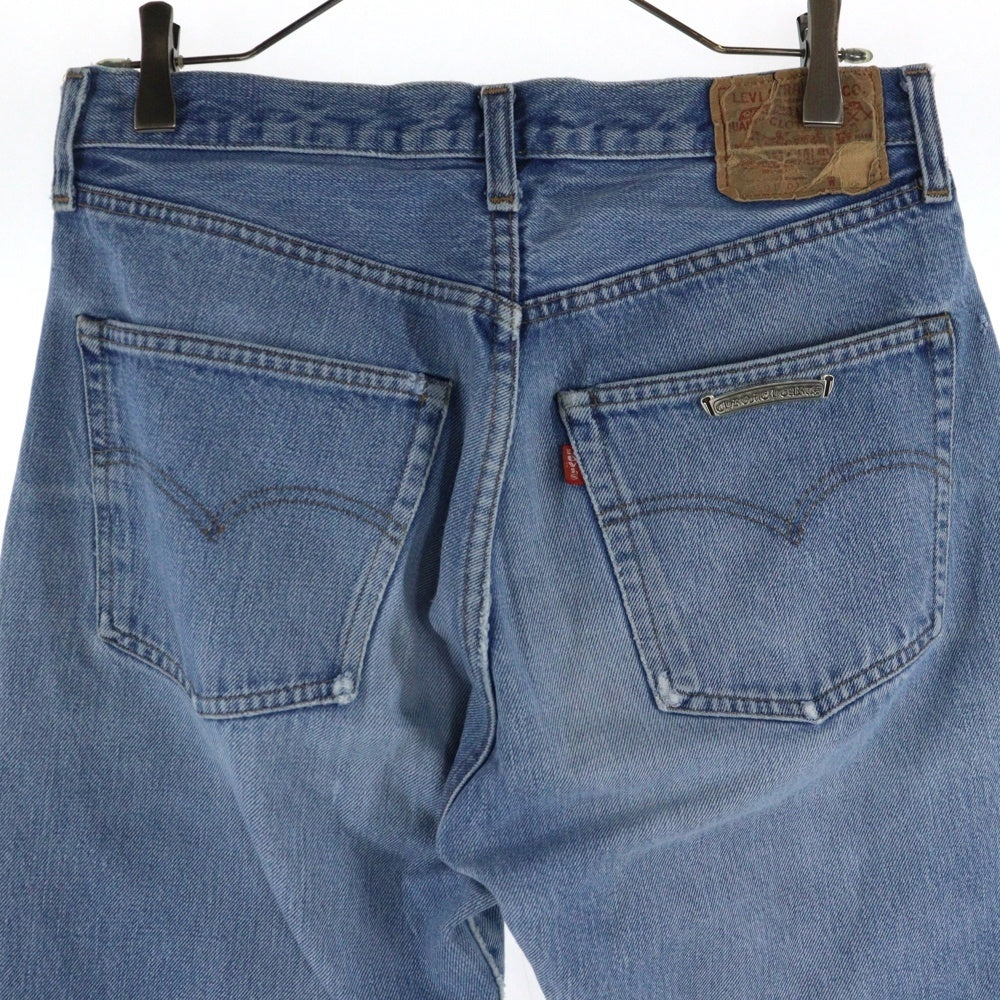 CHROME HEARTS(クロムハーツ) ×LEVI'S U VNTG JEAN BLU RED TAB リーバイス クロスボールボタンウォッシュドデニムパンツ ブルー