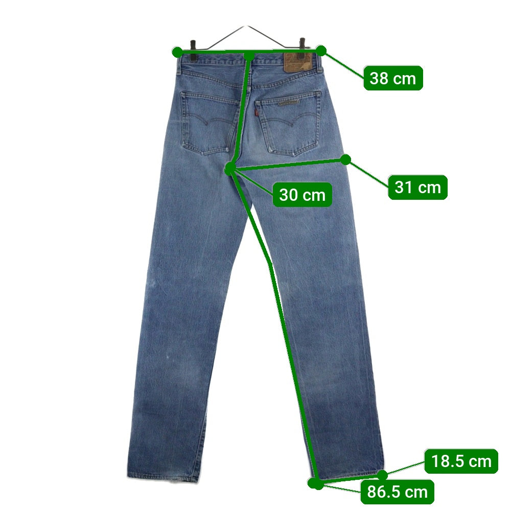 CHROME HEARTS(クロムハーツ) ×LEVI'S U VNTG JEAN BLU RED TAB リーバイス クロスボールボタンウォッシュドデニムパンツ ブルー