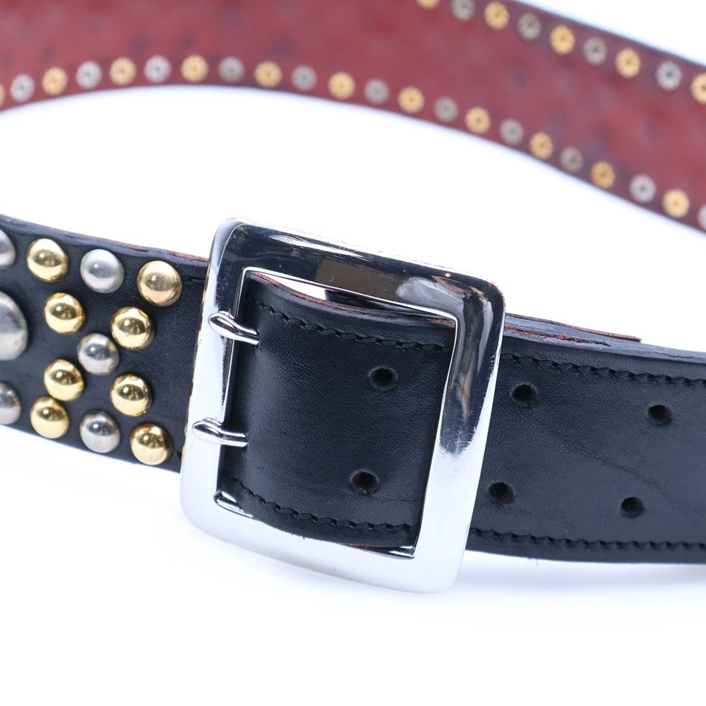 Lewis Leathers(ルイスレザー) AVIAKIT Ton Ten Belt スタッズレザーベルト ブラック