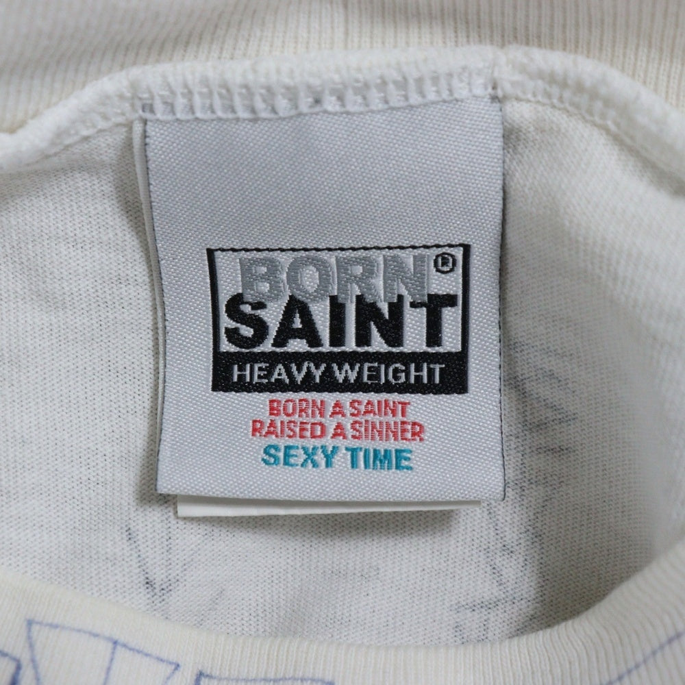 SAINT MICHAEL(セントマイケル) 24SS × BORN X RAISED BR LS TEE LA WHITE SM-YS8-0000-C10 ボーンアンドレイズド マルチデザイン長袖Tシャツ カットソー ホワイト