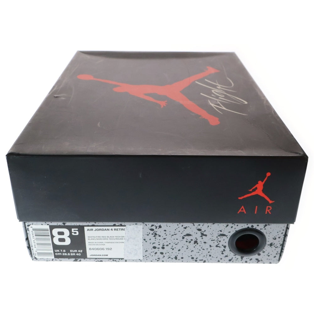 NIKE(ナイキ) 【観賞用 2015年製】 AIR JORDAN 4 RETRO OG WHITE CEMENT 840606-192 エアジョーダン 4 レトロ ホワイトセメント ハイカットスニーカー ホワイト US8.5/26.5cm
