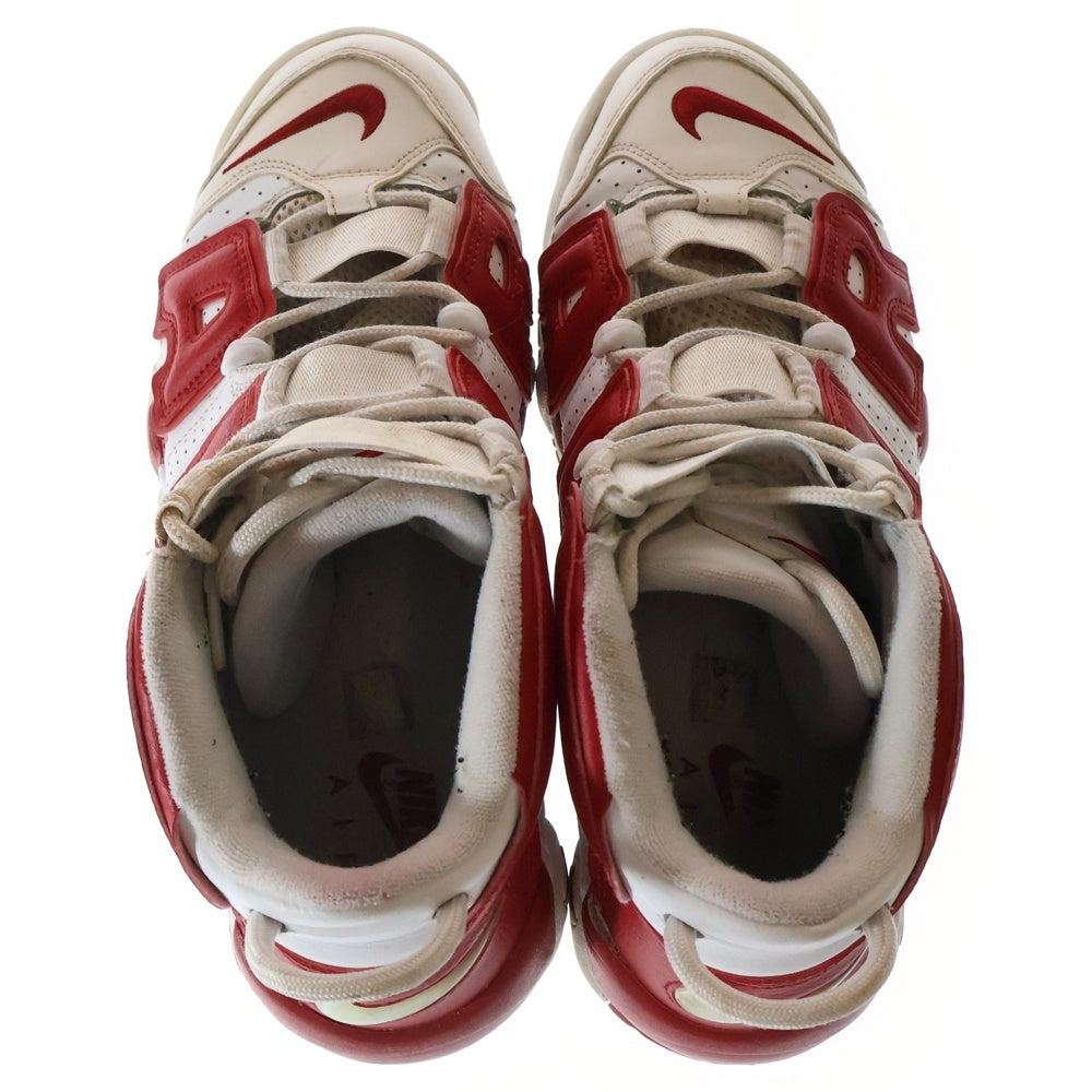 NIKE(ナイキ) AIR MORE UPTEMPO 414962-100 エア モアアップテンポ ハイカットスニーカー ホワイト/レッド US8/26.0cm