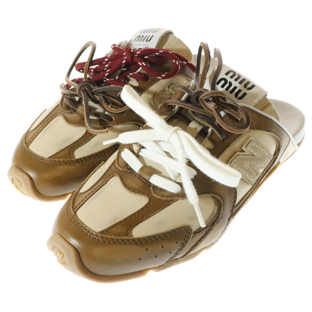 New Balance(ニューバランス) xMiu Miu 530SL デコレザーミュール ブラウン