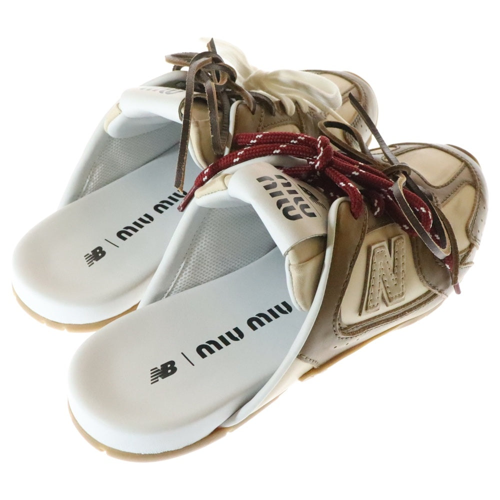 New Balance(ニューバランス) xMiu Miu 530SL デコレザーミュール ブラウン