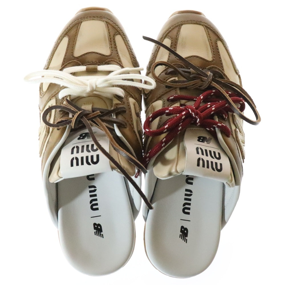 New Balance(ニューバランス) xMiu Miu 530SL デコレザーミュール ブラウン