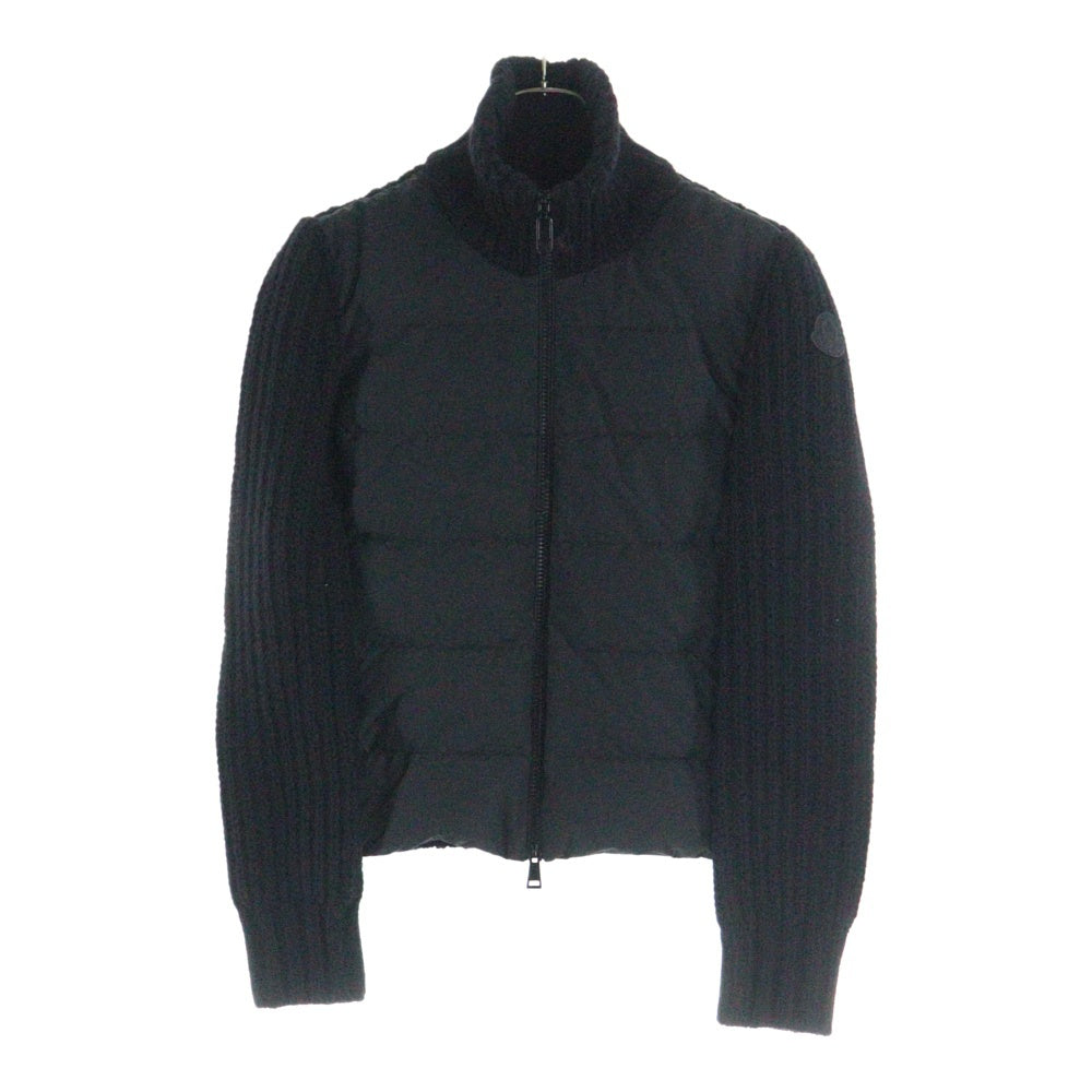 MONCLER(モンクレール) CARDIGAN TRICOT フロントダウン切替 ジップアップニットジャケット ブルゾン ブラック