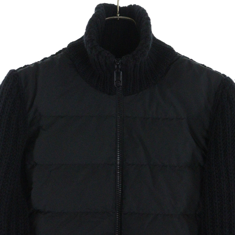 MONCLER(モンクレール) CARDIGAN TRICOT フロントダウン切替 ジップアップニットジャケット ブルゾン ブラック