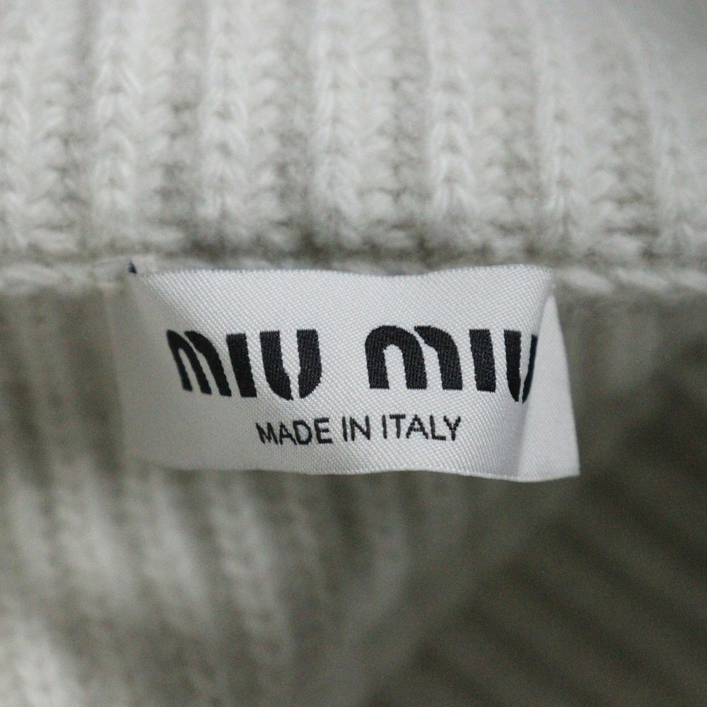 miumiu(ミュウミュウ) 23AW ウールカシミヤニット ジップアップ カーディガン ゴールド金具 MMF846 S000 14E7