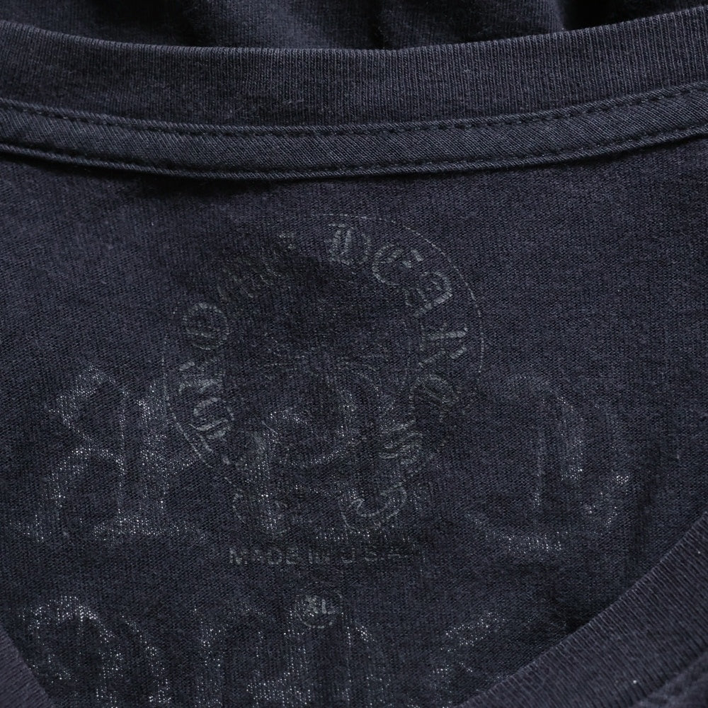 CHROME HEARTS(クロムハーツ) Vertical Logo Tee ヴァーティカルロゴ 長袖Tシャツ 胸ポケットロゴ バックロゴ 長袖カットソー ホワイト/ブラック