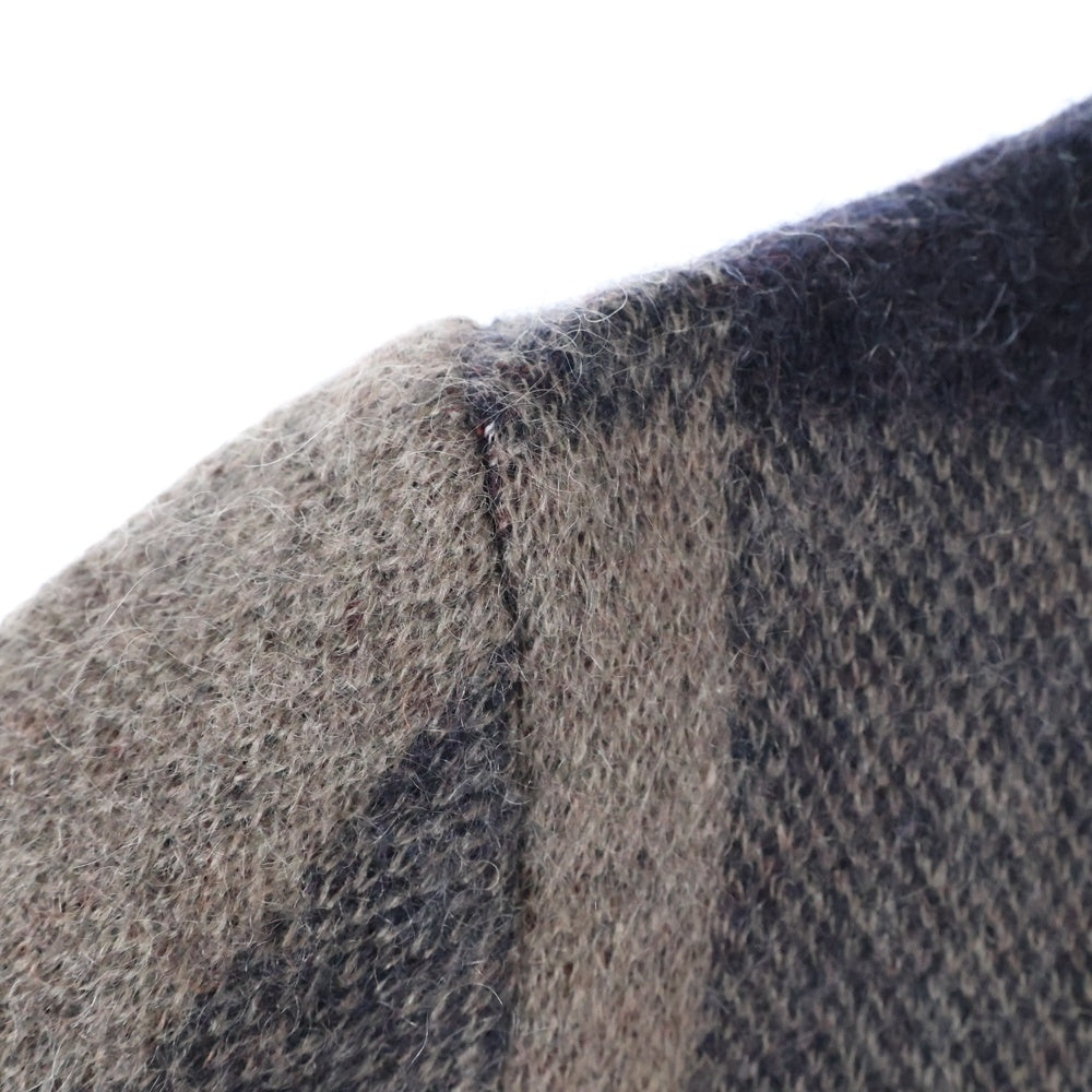 BLACK LABEL CRESTBRIDGE(ブラックレーベルクレストブリッジ) モヘヤ ナイロン混 チェック クルーネックニットセーター マルチ 51N16-826-46