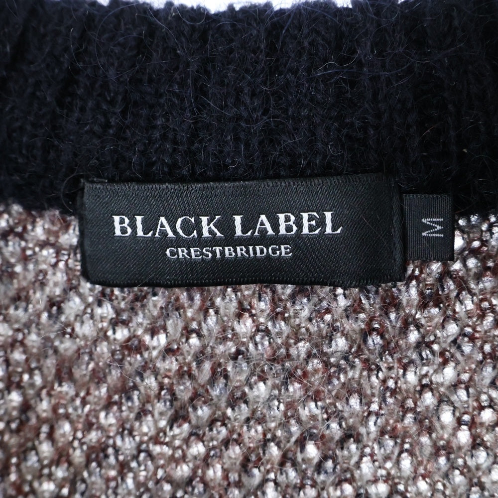 BLACK LABEL CRESTBRIDGE(ブラックレーベルクレストブリッジ) モヘヤ ナイロン混 チェック クルーネックニットセーター マルチ 51N16-826-46