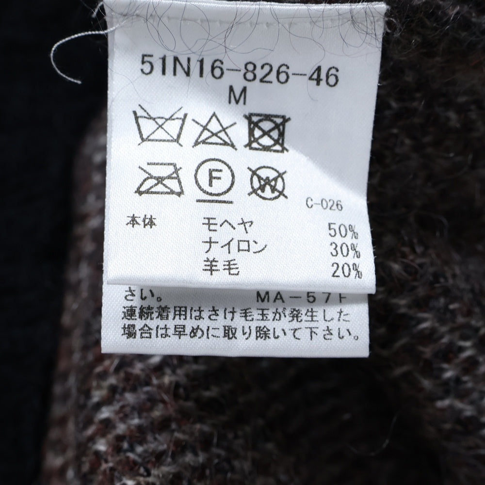 BLACK LABEL CRESTBRIDGE(ブラックレーベルクレストブリッジ) モヘヤ ナイロン混 チェック クルーネックニットセーター マルチ 51N16-826-46