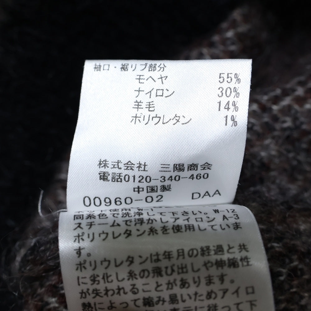 BLACK LABEL CRESTBRIDGE(ブラックレーベルクレストブリッジ) モヘヤ ナイロン混 チェック クルーネックニットセーター マルチ 51N16-826-46