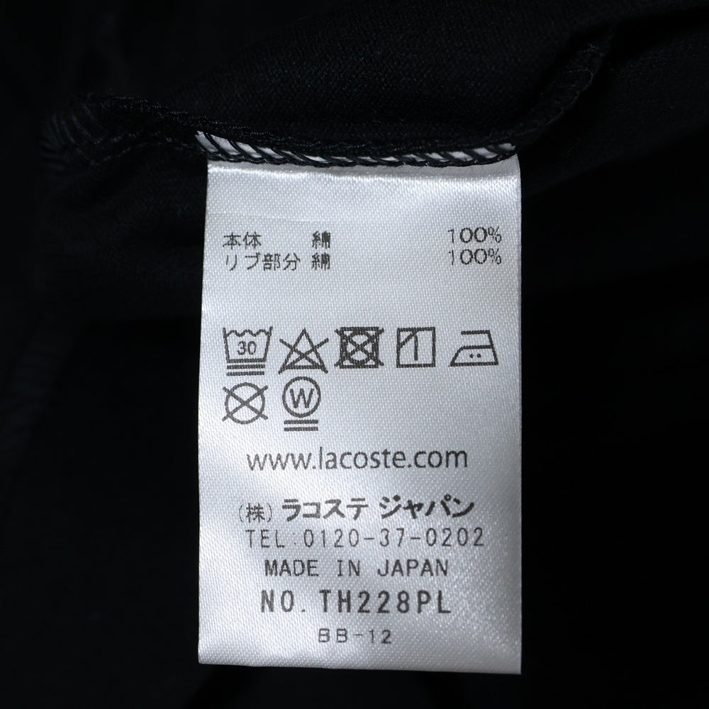 LACOSTE(ラコステ) モックネック 半袖Tシャツ カットソー ブラック TH228PL