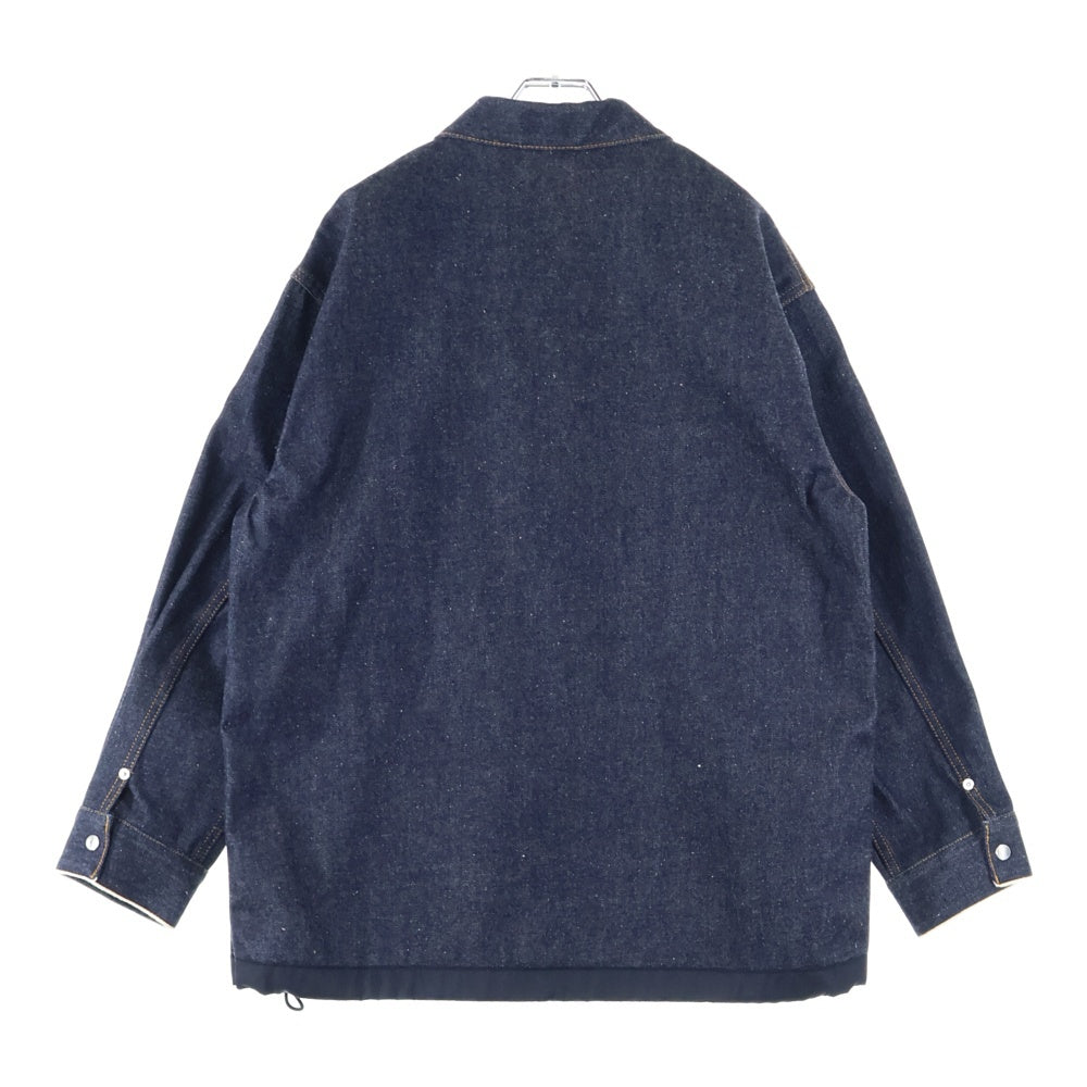 DIOR(ディオール) 21AW ×Sacai Over Shirt Low Cotton Denim 213D487AY507 サカイ ローコットン ジップアップデニムオーバーシャツ ジャケット インディゴ