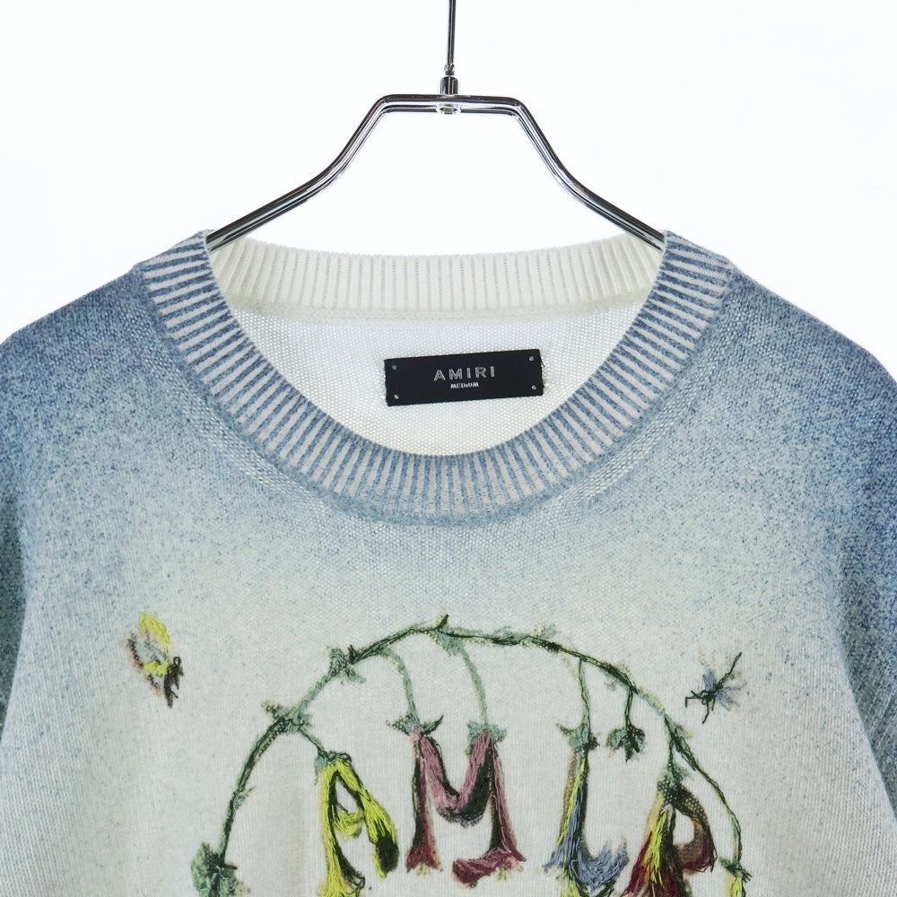 AMIRI(アミリ) Hummingbird motif embroidered jumper エンブロイダリー コットン セーター グレー