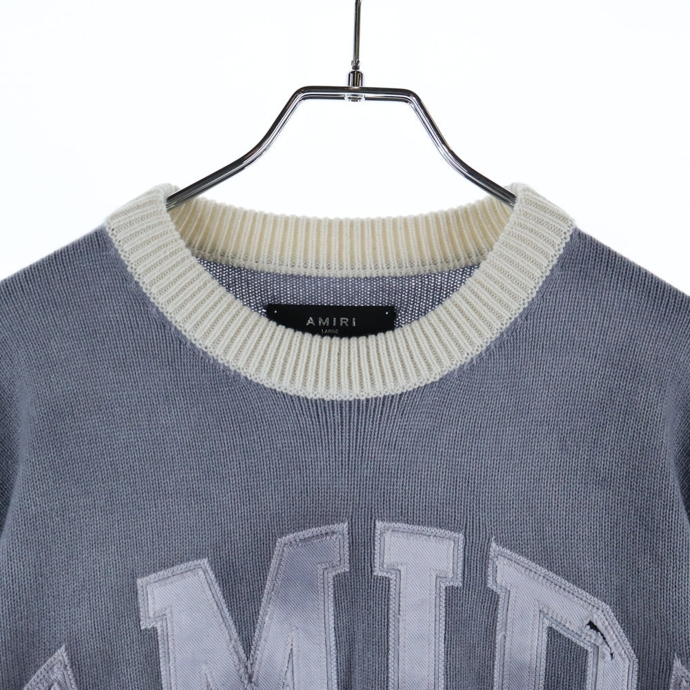 AMIRI(アミリ) カシミヤ ヴィンテージ加工 ニット セーター グレー
