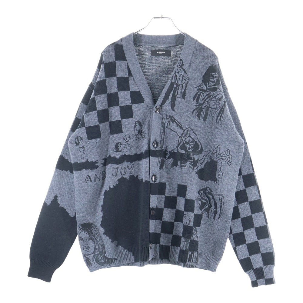AMIRI(アミリ) スカル ニット セーター カーディガン グレー