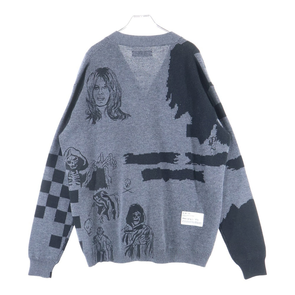 AMIRI(アミリ) スカル ニット セーター カーディガン グレー