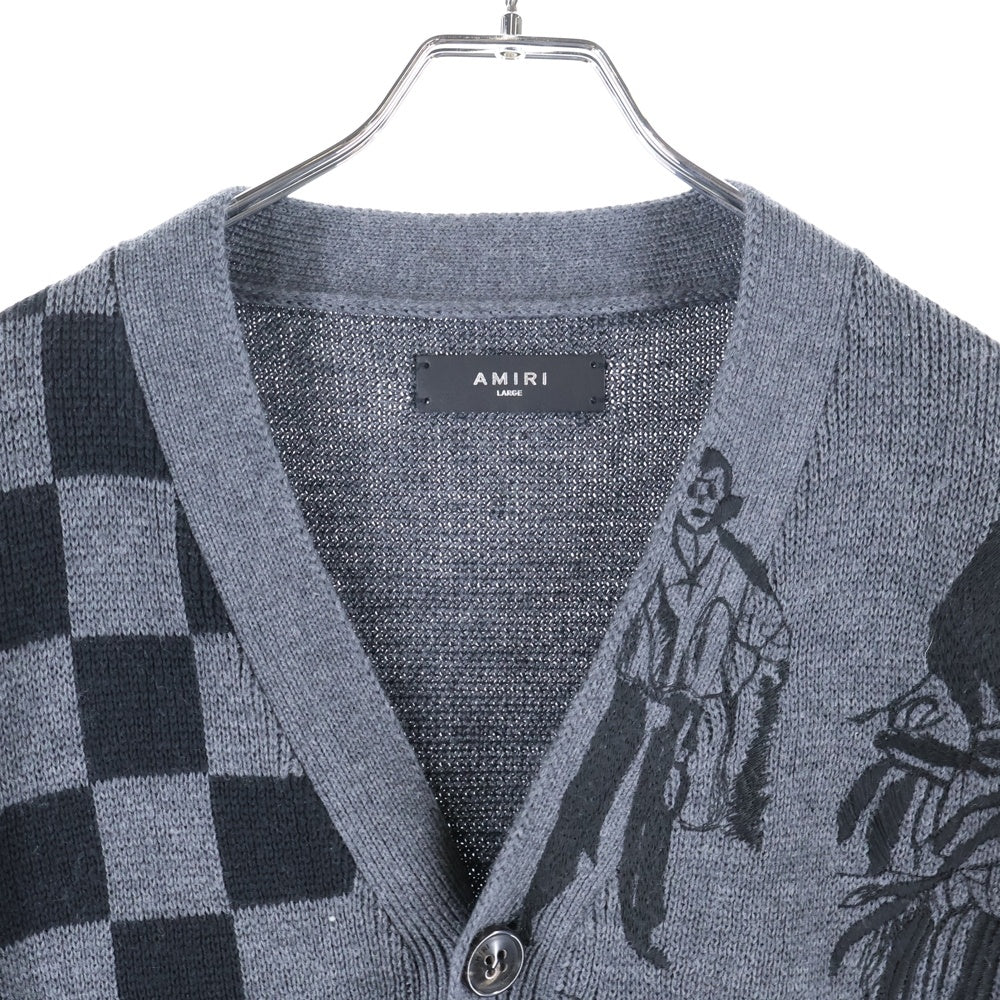 AMIRI(アミリ) スカル ニット セーター カーディガン グレー