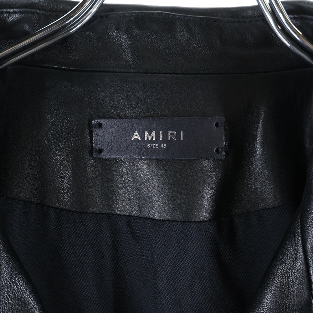 AMIRI(アミリ) 21AW Perfecto Suede Jacket スウェードレザー ダブルライダースジャケット ブラック MLJ014