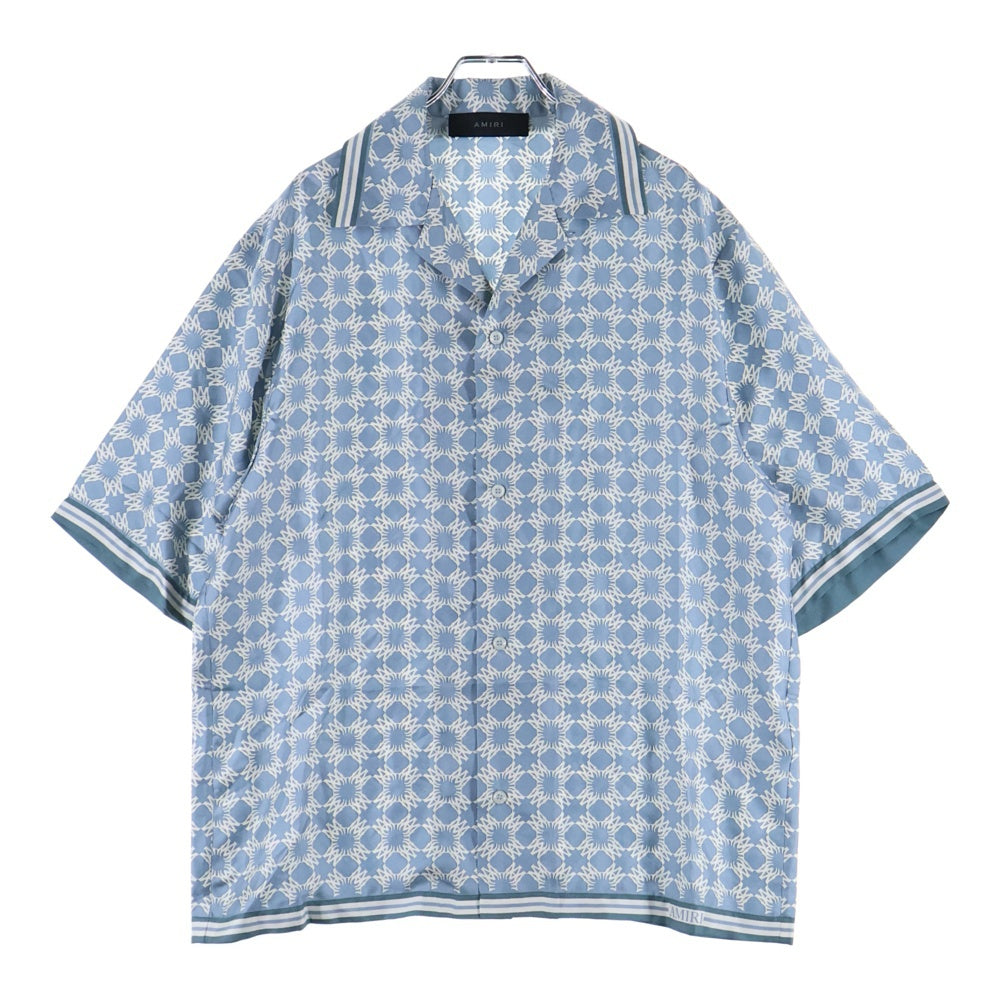AMIRI(アミリ) MA クアッド レーヨン ボウリング半袖シャツ ブルー 