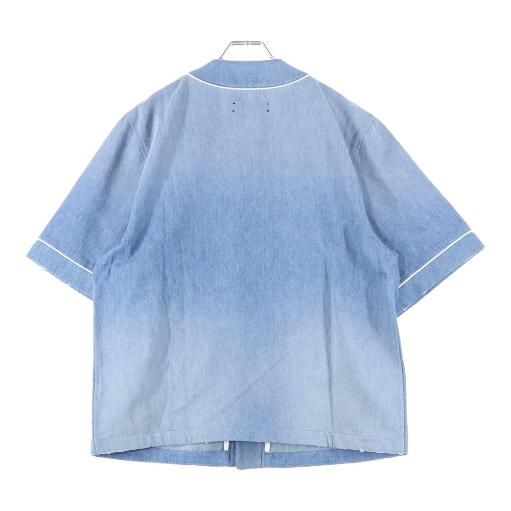 AMIRI(アミリ) Sunfaded Baseball Shirt サンフェード デニム 半袖シャツ インディゴ