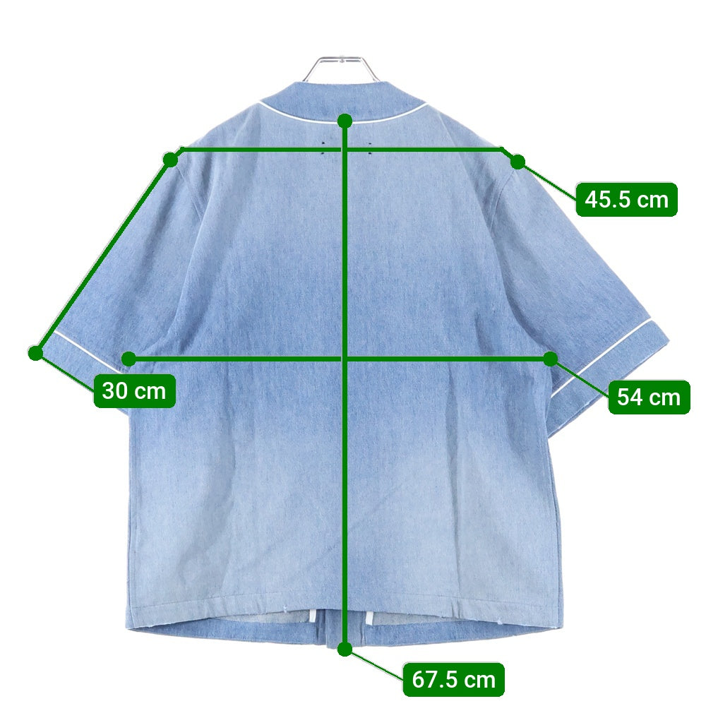 AMIRI(アミリ) Sunfaded Baseball Shirt サンフェード デニム 半袖シャツ インディゴ