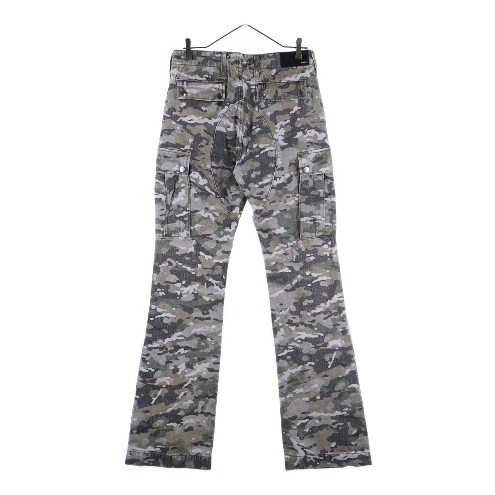 AMIRI(アミリ) M65 CARGO KICK FLARE カモフラ ロゴプレート付き フレアカーゴパンツ トラウザー マルチ