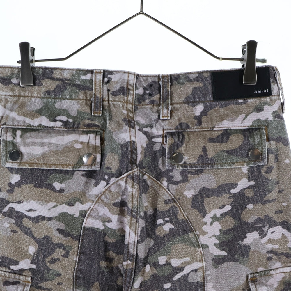 AMIRI(アミリ) M65 CARGO KICK FLARE カモフラ ロゴプレート付き フレアカーゴパンツ トラウザー マルチ