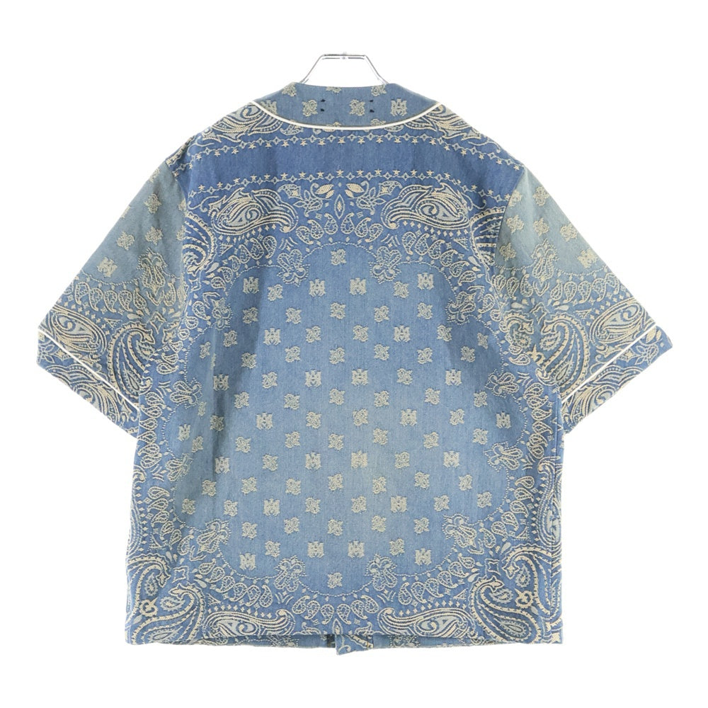 AMIRI(アミリ) エンブロイダリー バンダナ デニム ベースボールシャツ インディゴ