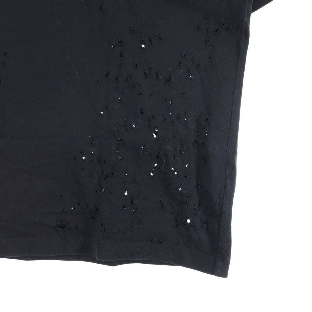 AMIRI(アミリ) ショットガン加工 ハリウッド MAロゴ 半袖Tシャツ ブラック