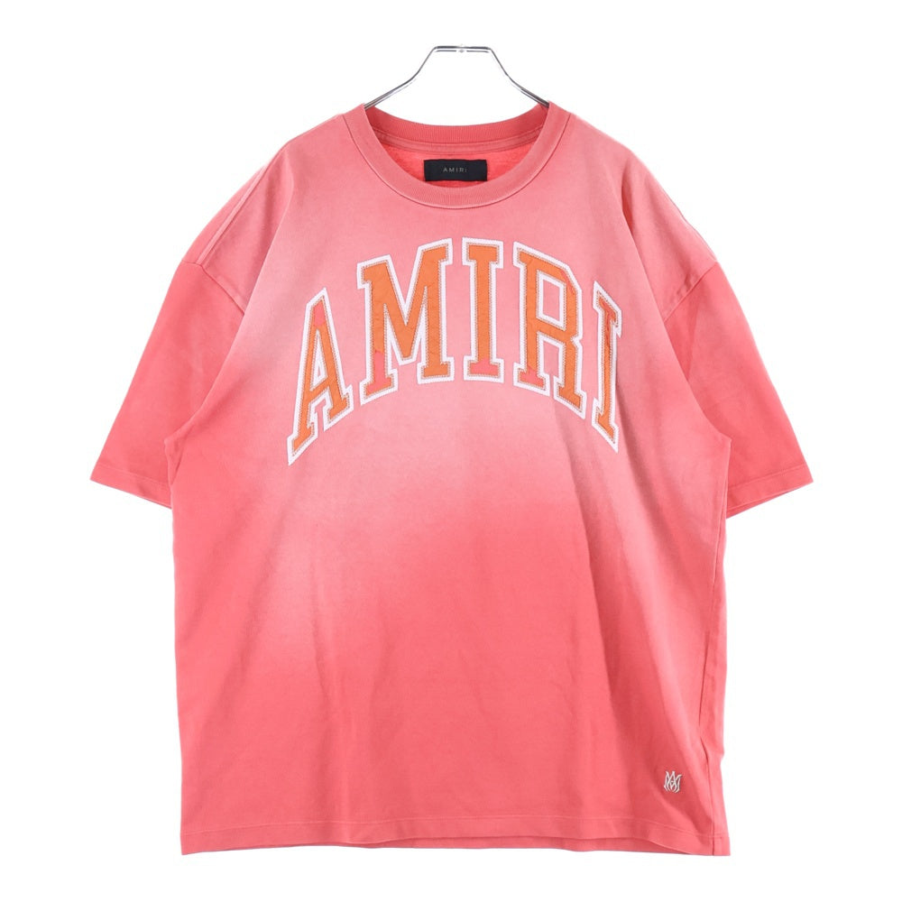 AMIRI(アミリ) フロントロゴ ヴィンテージ加工 半袖Tシャツ レッド