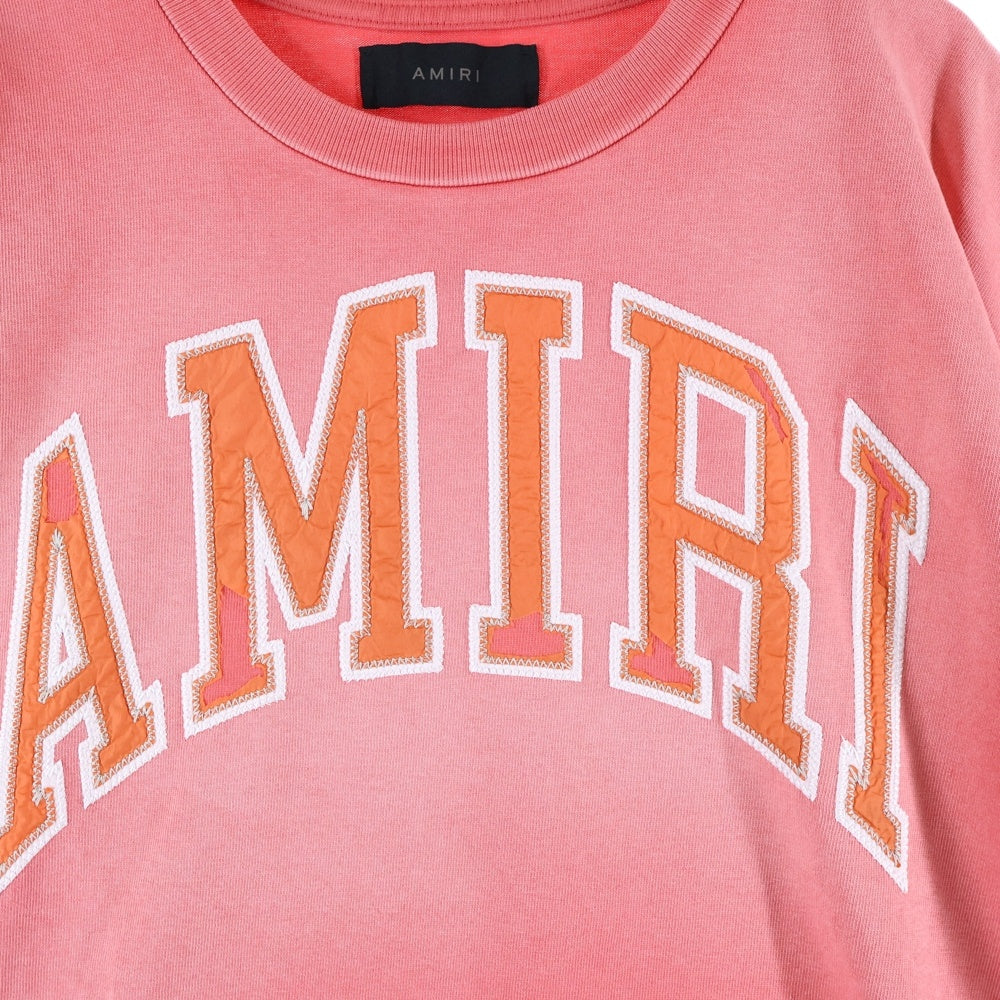 AMIRI(アミリ) フロントロゴ ヴィンテージ加工 半袖Tシャツ レッド