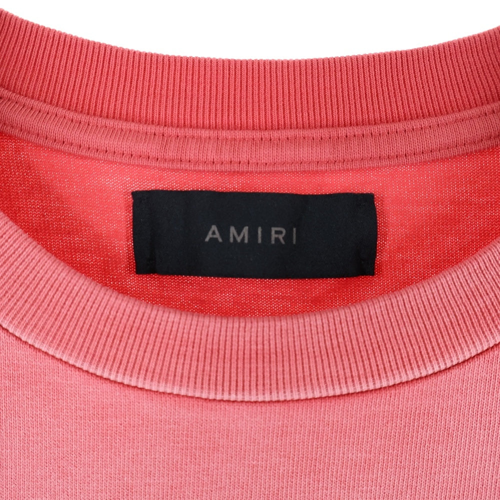 AMIRI(アミリ) フロントロゴ ヴィンテージ加工 半袖Tシャツ レッド
