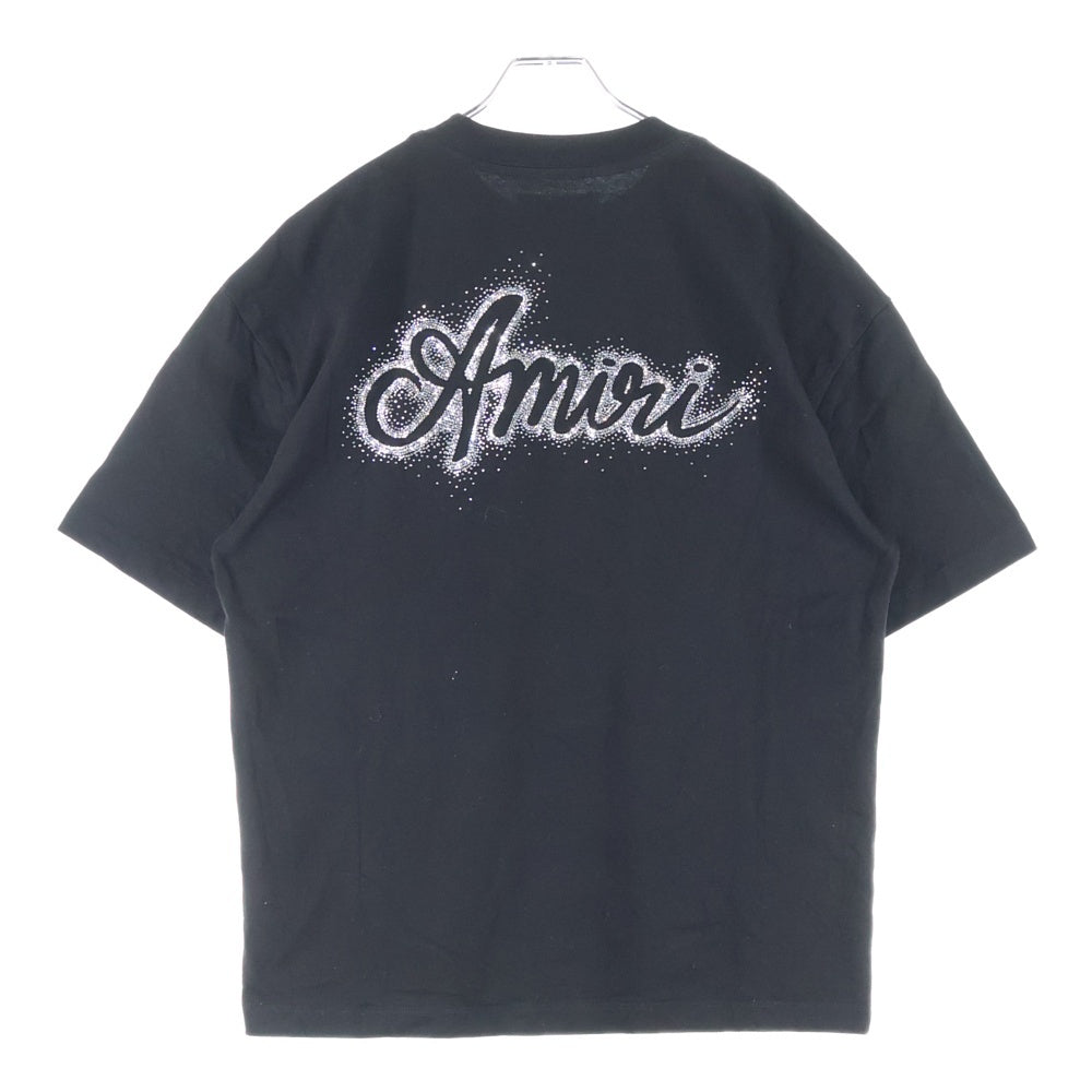 AMIRI(アミリ) ロゴ ラインストーン 半袖Tシャツ カットソー ブラック