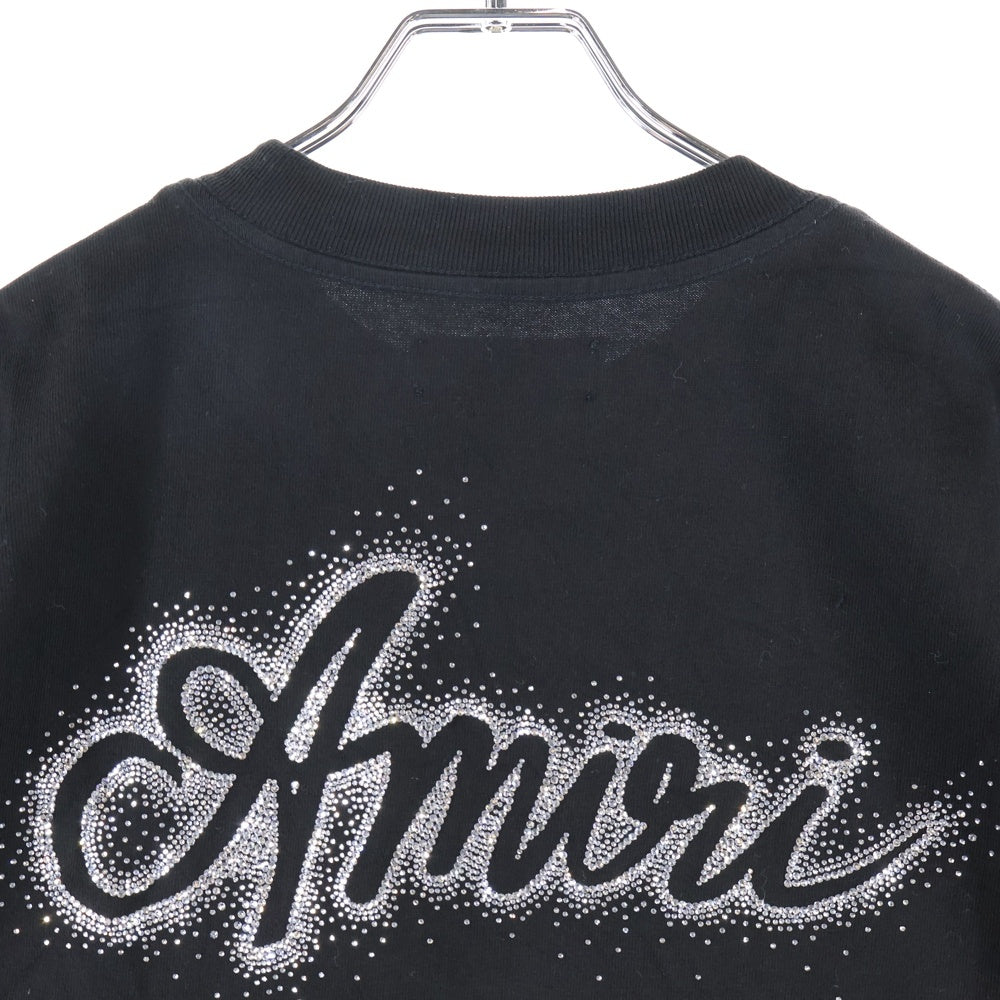 AMIRI(アミリ) ロゴ ラインストーン 半袖Tシャツ カットソー ブラック