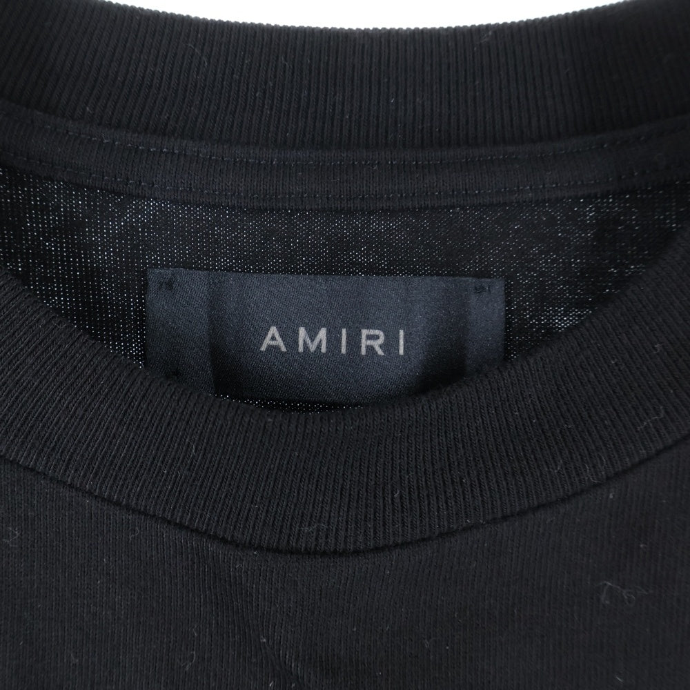 AMIRI(アミリ) ロゴ ラインストーン 半袖Tシャツ カットソー ブラック