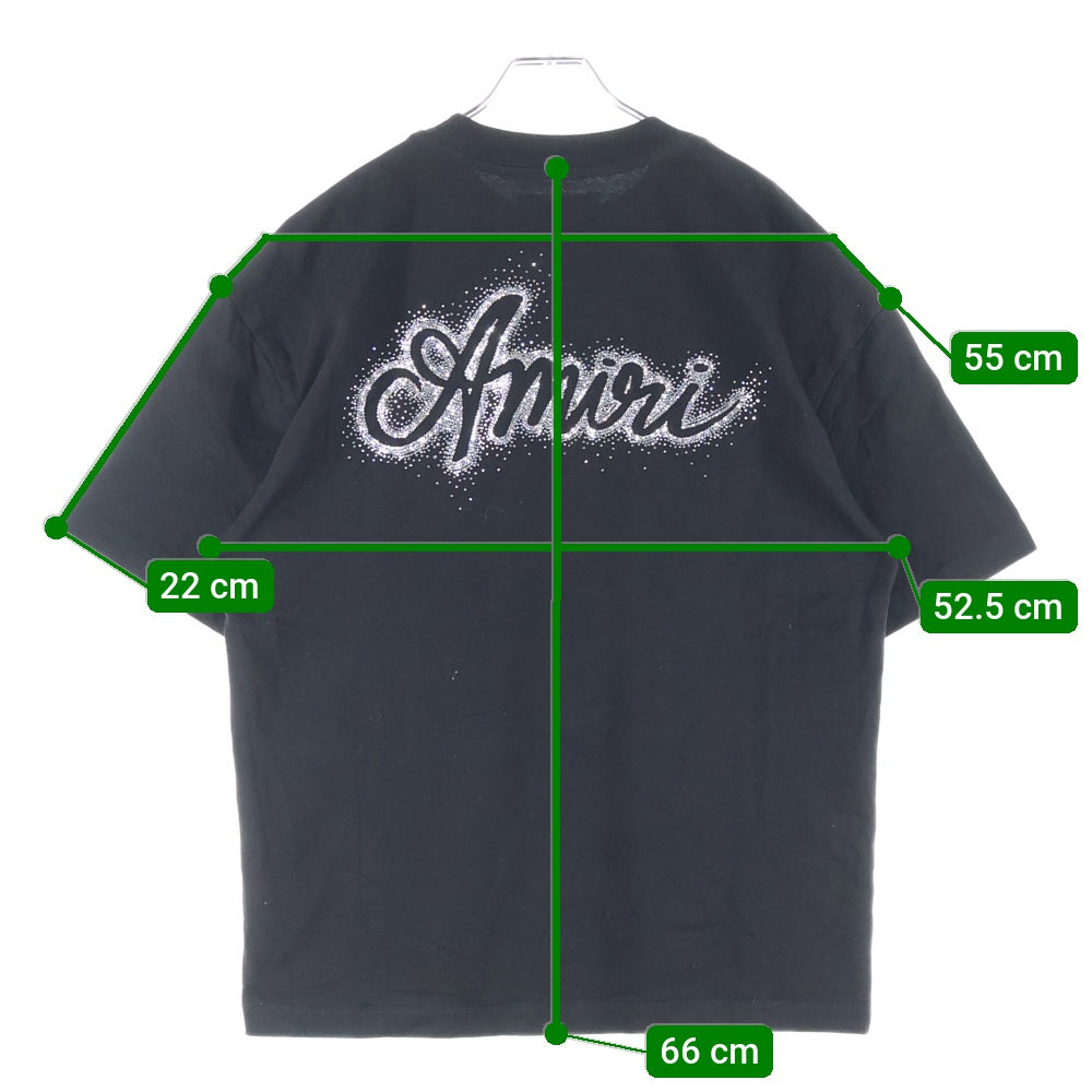 AMIRI(アミリ) ロゴ ラインストーン 半袖Tシャツ カットソー ブラック