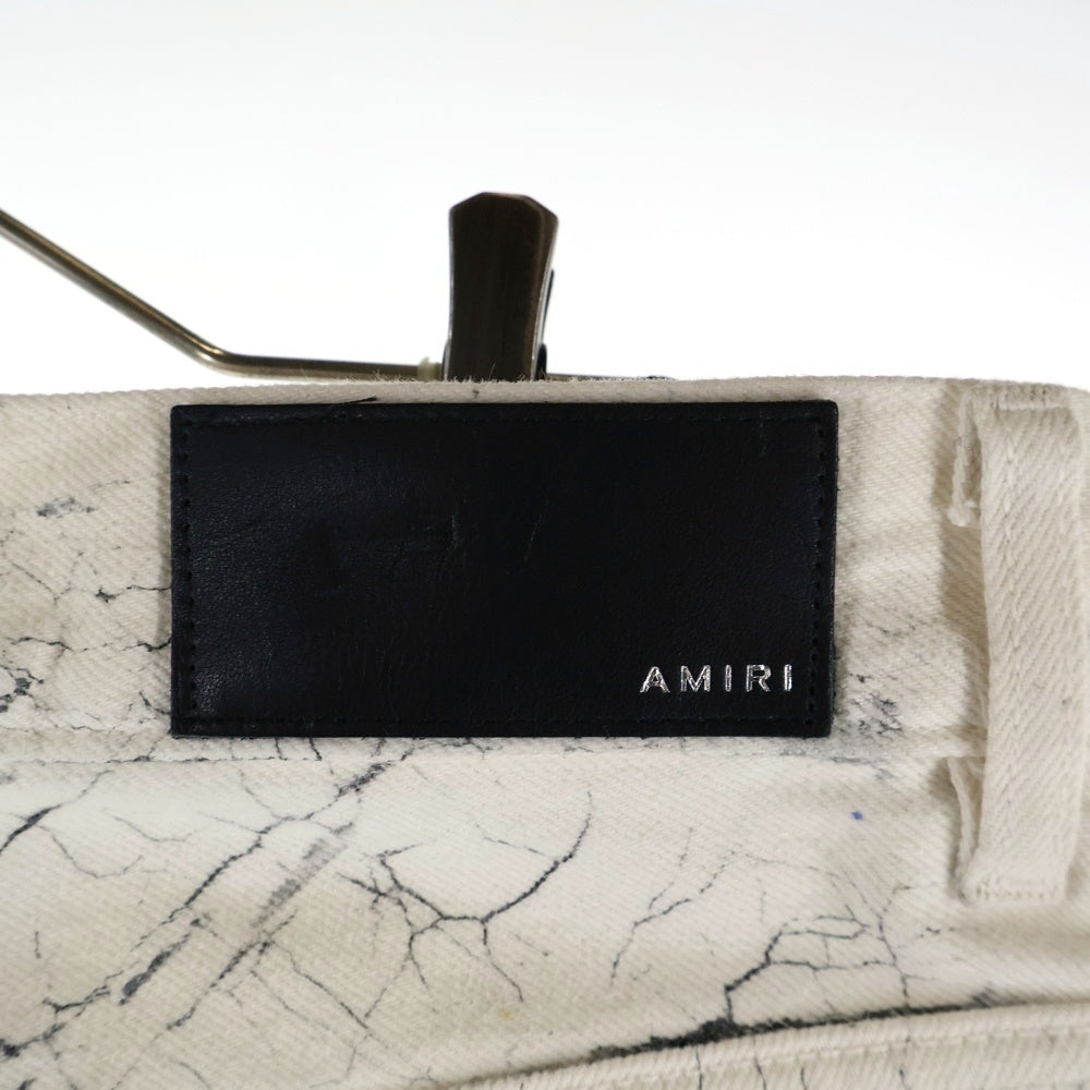 AMIRI(アミリ) ブロックプリント ストレートデニムパンツ ホワイト