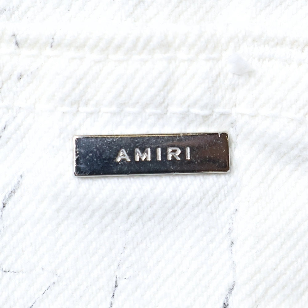 AMIRI(アミリ) ブロックプリント ストレートデニムパンツ ホワイト